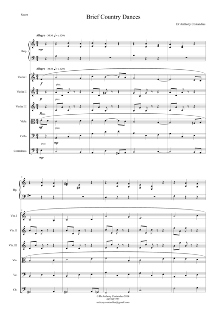 Brief Country Dances Sheet Music