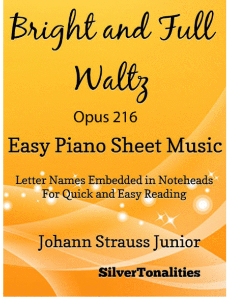 Bright And Full Waltz Opus 216 Easy Piano Sheet Music Sheet Music