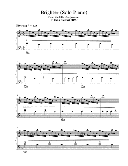 Brighter Solo Piano Sheet Music