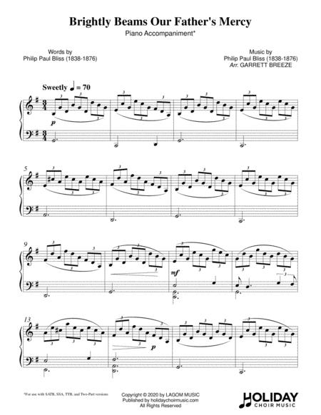 Brightly Beams Our Father Mercy Piano Accompaniment Sheet Music