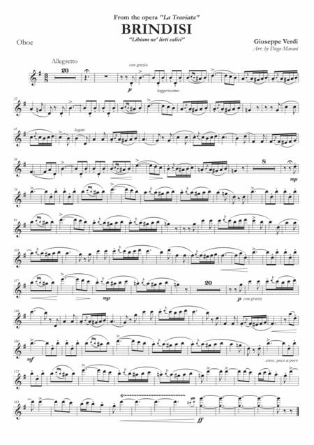 Brindisi From La Traviata For Oboe And Piano Sheet Music