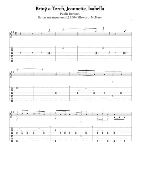 Free Sheet Music Bring A Torch Jeannette Isabella For Fingerstyle Guitar Tuned Drop D