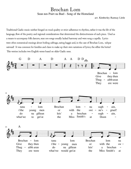 Free Sheet Music Brochan Lom