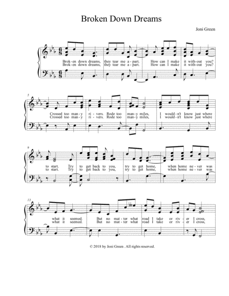 Broken Down Dreams Sheet Music