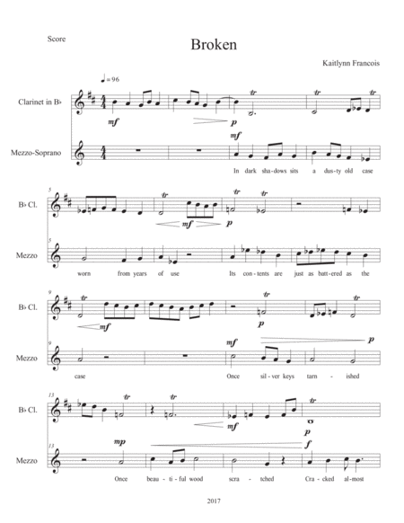 Free Sheet Music Broken