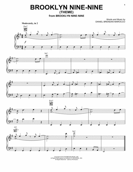 Brooklyn Nine Nine Theme Sheet Music