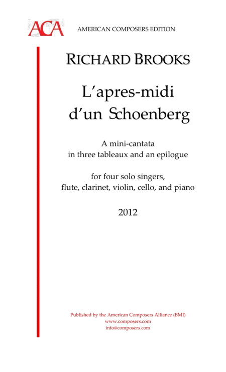 Brooks L Apres Midi D Un Schoenberg Sheet Music