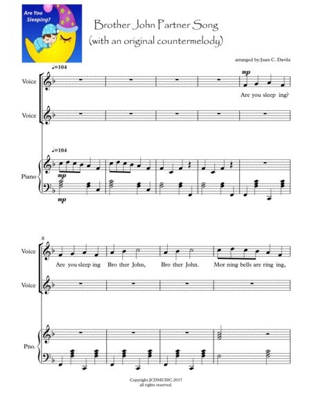 Free Sheet Music Brother John Partner Song With An Original Countermelody