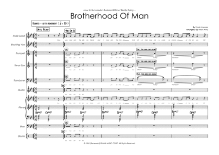 Brotherhood Of Man 3 Horns Rhythm Section Sheet Music