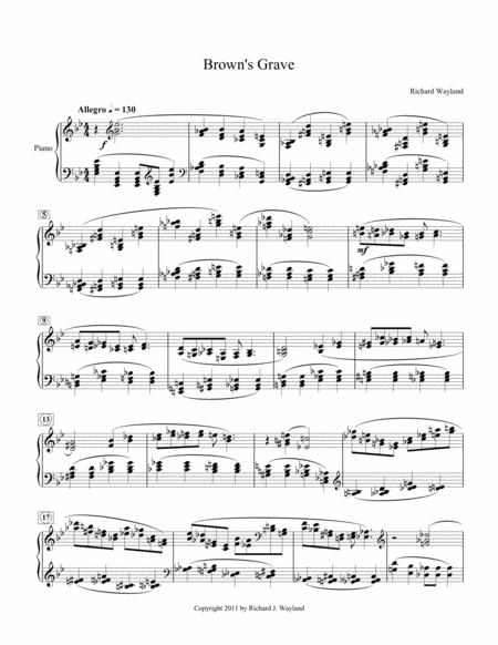 Free Sheet Music Browns Grave