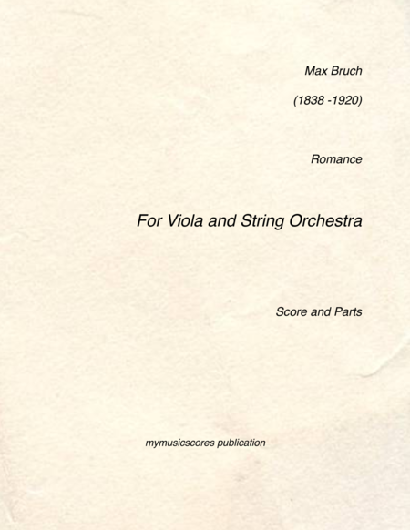 Free Sheet Music Bruch Romance For Viola And String Orchestra Op 85
