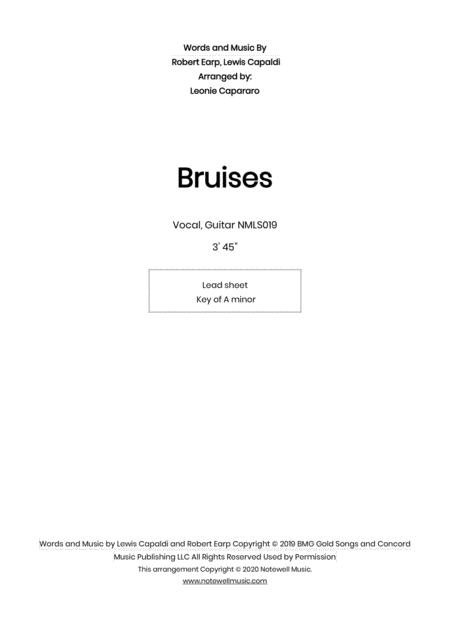 Bruises Lead Sheet A Minor Female Voice Sheet Music