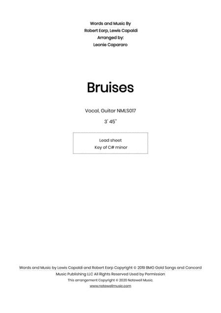 Free Sheet Music Bruises Lead Sheet C Minor Male Voice