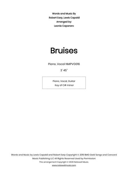 Free Sheet Music Bruises Pvg C Minor Male Voice