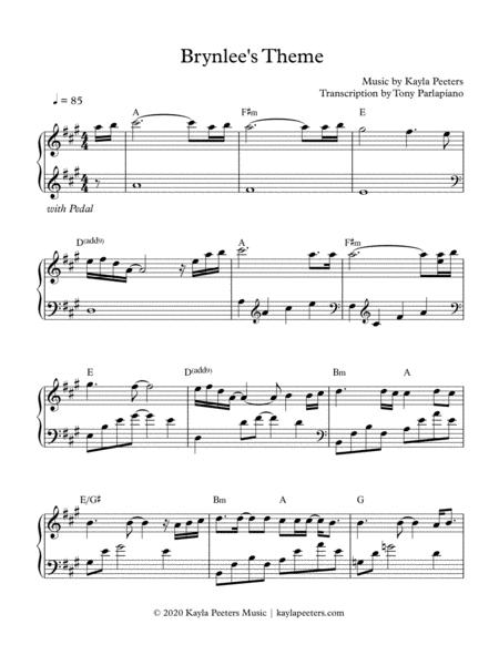 Free Sheet Music Brynlees Theme