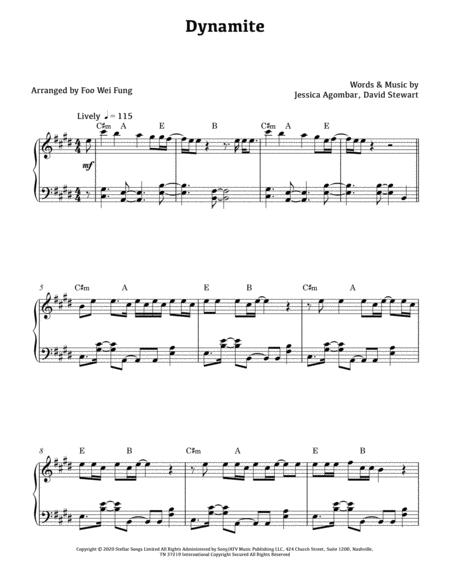 Bts Dynamite Sheet Music