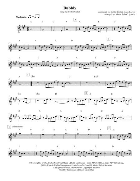 Free Sheet Music Bubbly Lead Sheet Colbie Caillat