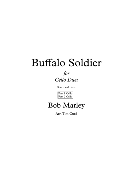 Buffalo Soldier For Cello Duet Sheet Music