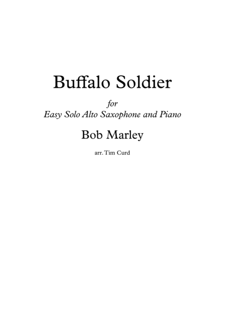 Buffalo Soldier For Easy Solo Alto Saxophone And Piano Sheet Music