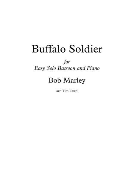 Buffalo Soldier For Easy Solo Bassoon And Piano Sheet Music