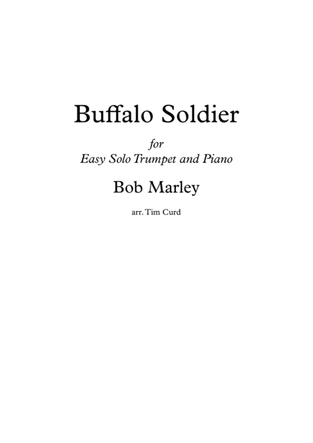 Buffalo Soldier For Easy Solo Trumpet In Bb And Piano Sheet Music