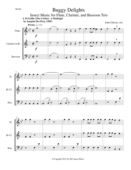 Free Sheet Music Buggy Delights For Flute Clarinet And Bassoon Trio