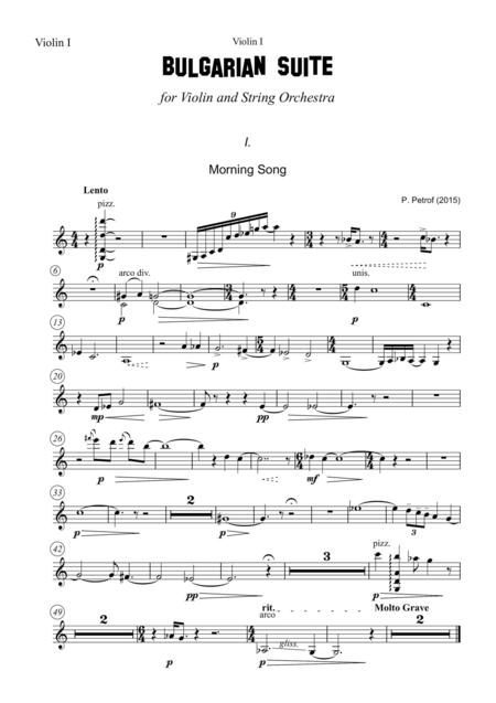 Bulgarian Suite For Violin And 13 Strings Parts Sheet Music