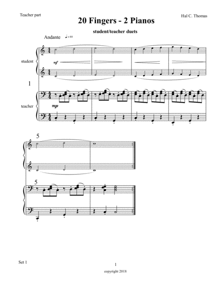 Bupkis For 2 Pianos 4 Hands Set One Teacher Part Sheet Music