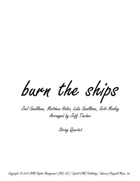 Free Sheet Music Burn The Ships