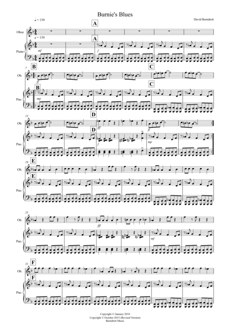 Burnies Blues For Oboe And Piano Sheet Music