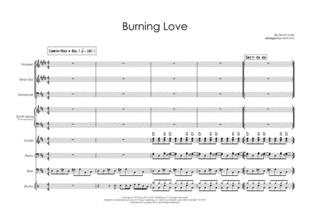 Burning Love Rhythm Section 3 Horns Vocal Optional Synth Horns Sheet Music