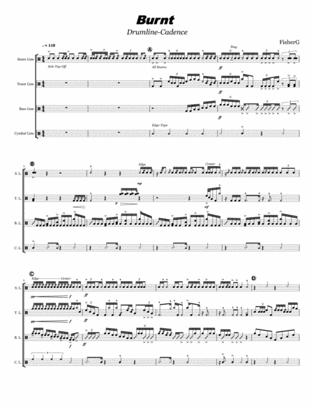 Burnt Drumline Cadence Level 5 Sheet Music