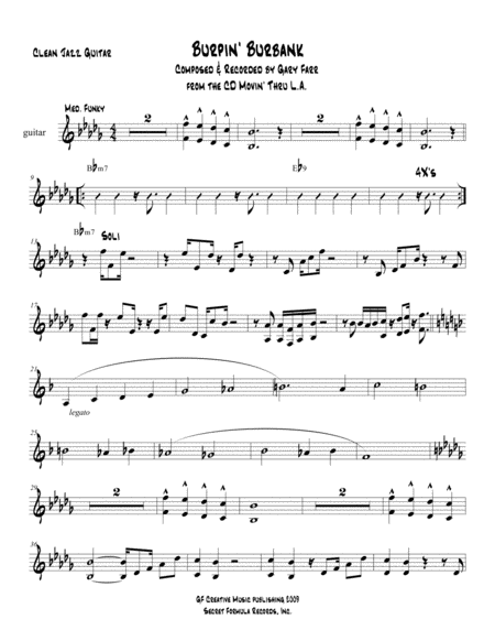 Burpin Burbank Sheet Music