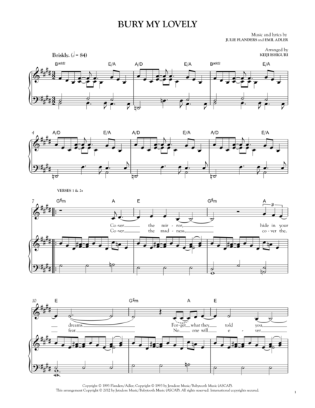 Free Sheet Music Bury My Lovely