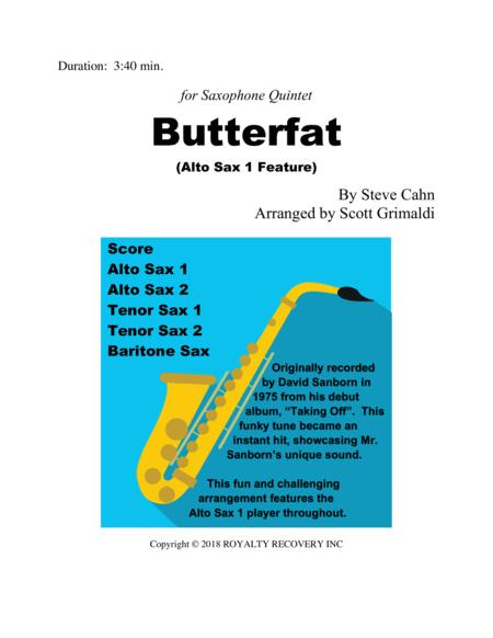 Butterfat For Saxophone Quintet Sheet Music