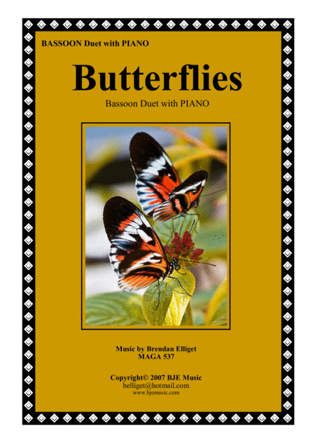 Free Sheet Music Butterflies Bassoon Duet With Piano Accompaniment Score And Parts Pdf