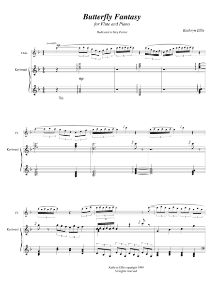 Butterfly Fantasy For Flute And Piano Sheet Music