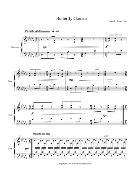 Free Sheet Music Butterfly Garden