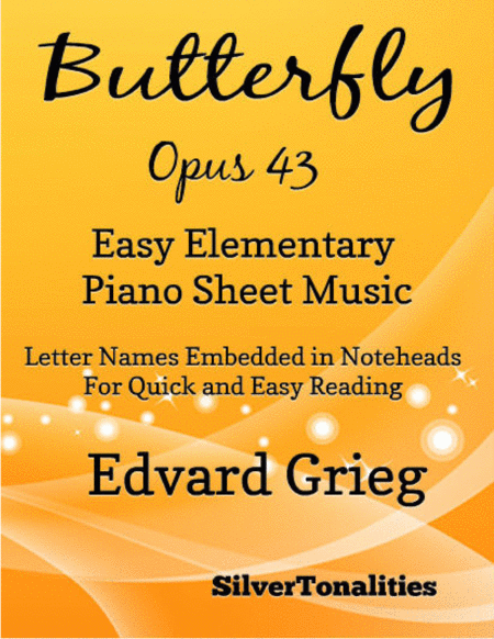 Butterfly Opus 43 Easy Elementary Piano Sheet Music Sheet Music