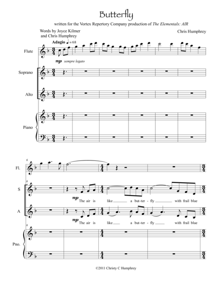 Free Sheet Music Butterfly