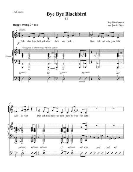 Bye Bye Blackbird Sheet Music