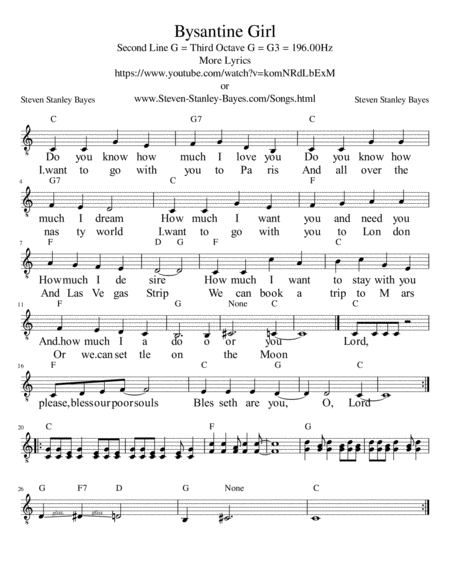 Byzantine Girl Sheet Music