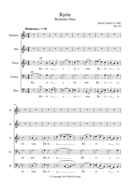 Free Sheet Music Byzantine Mass Op 22