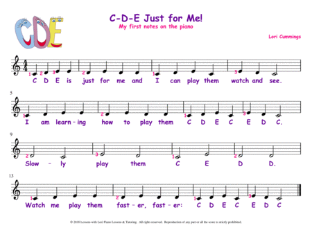 C D E Just For Me Sheet Music