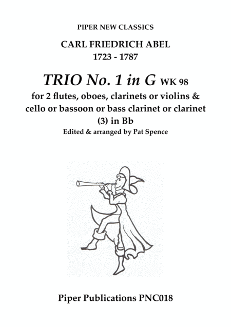 Free Sheet Music C F Abel Trio No 1 In G Wk 98 For 2 Flutes Cello