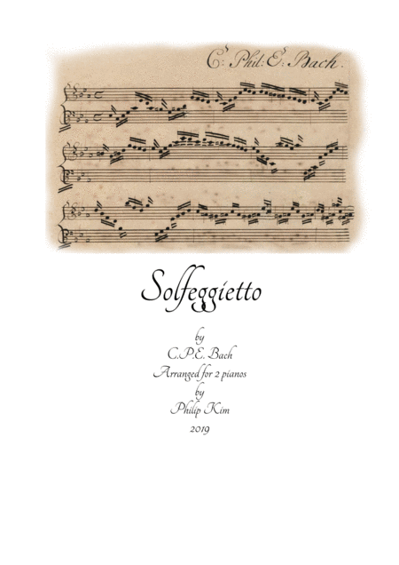 C P E Bach Solfeggietto Solfeggio In C Minor Arranged For 2 Pianos Sheet Music