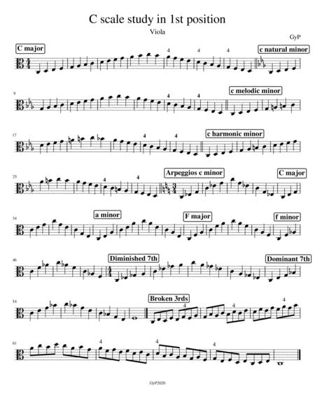 C Scales And Arpeggios 1st Position For Viola Sheet Music