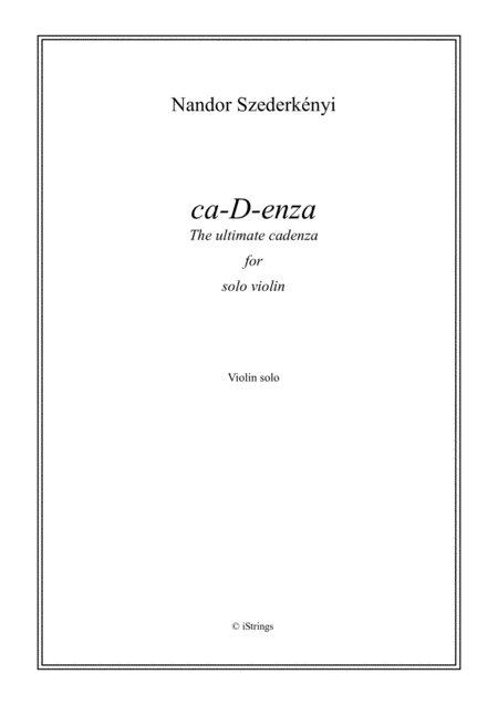 Ca D Enza For Solo Violin Sheet Music