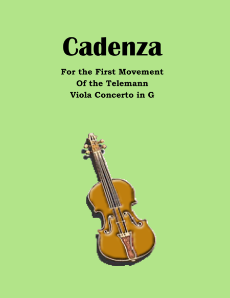 Cadenza To The First Mvt Of The Telemann Viola Concerto In G Sheet Music