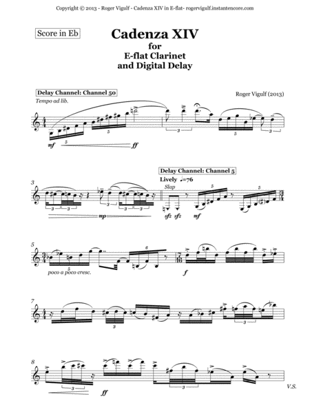 Free Sheet Music Cadenza Xiv For Solo Clarinet